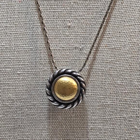 Brighton Mixed Metals TRUST YOUR JOURNEY Crystal Jeweled Reversible Necklace - Picture 4 of 7